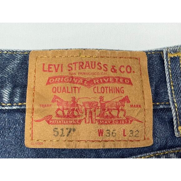 Levi's 517 Men's Bootcut Blue Denim Jeans - Size 36x29.5 - Picture 5 of 7